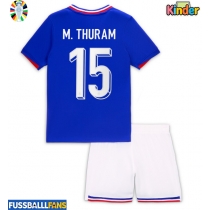 Frankreich Marcus Thuram #15 Heimtrikotsatz Kinder EM 2024 Kurzarm (+ Kurze Hosen)